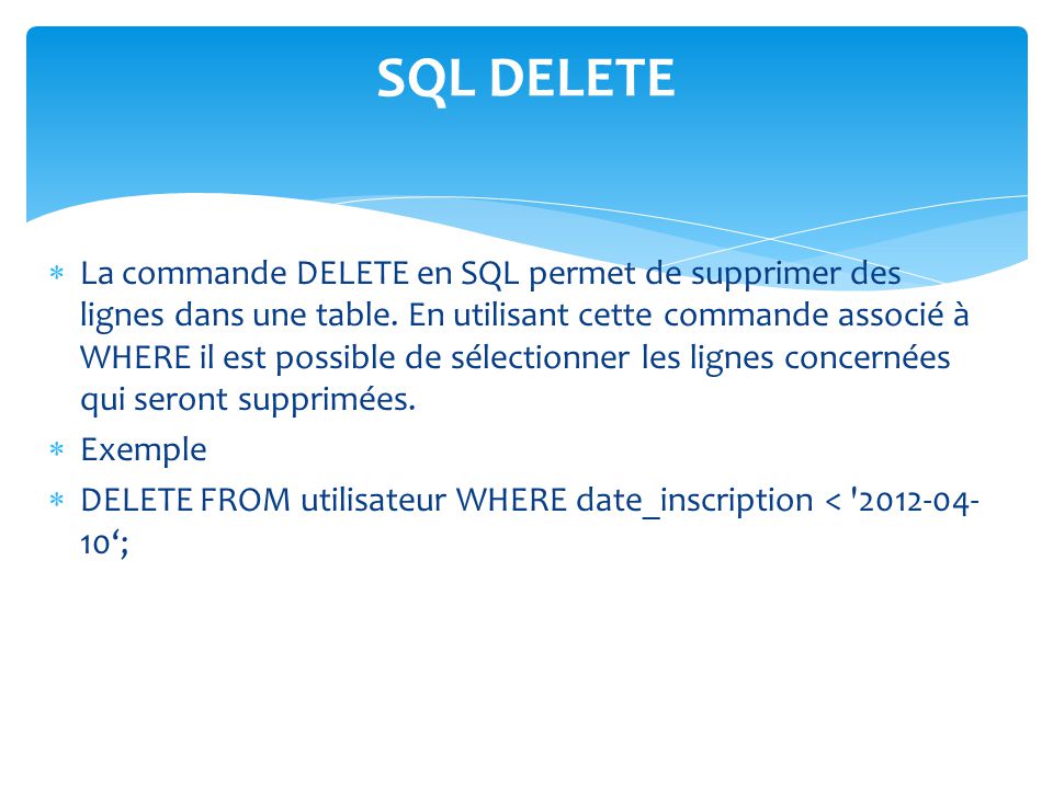 SQL DELETE