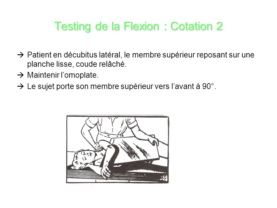 Testing de la Flexion : Cotation 2