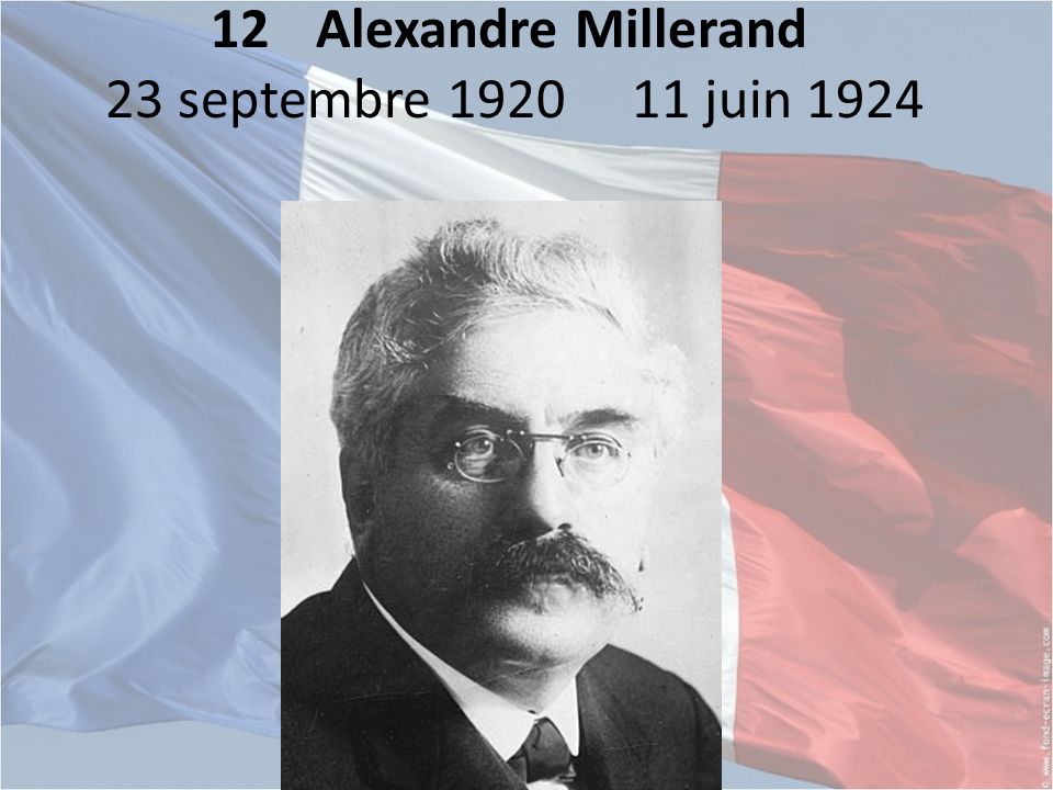 12 Alexandre Millerand 23 septembre juin 1924
