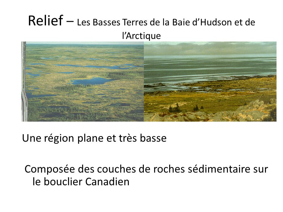 Relief – Les Basses Terres de la Baie d’Hudson et de l’Arctique