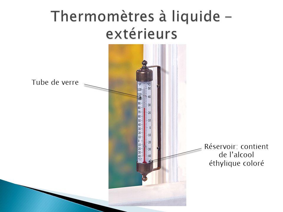 Thermomètres en verre à alcool