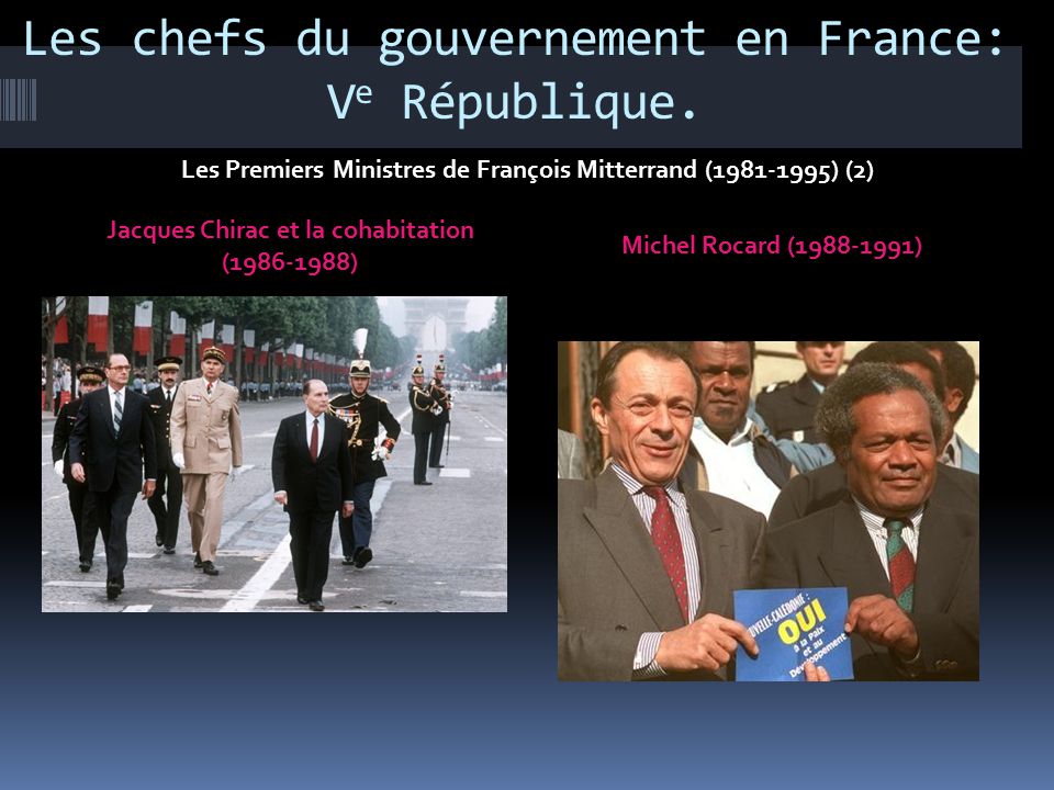 Les chefs du gouvernement en France: Ve République.