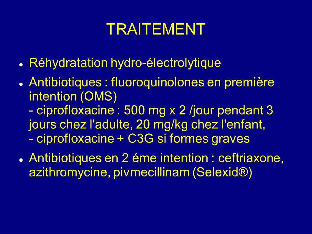 TRAITEMENT Réhydratation hydro-électrolytique