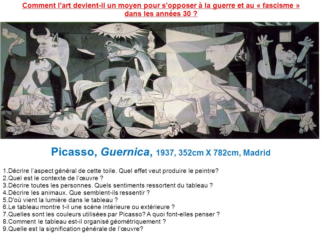 Picasso, Guernica, 1937, 352cm X 782cm, Madrid