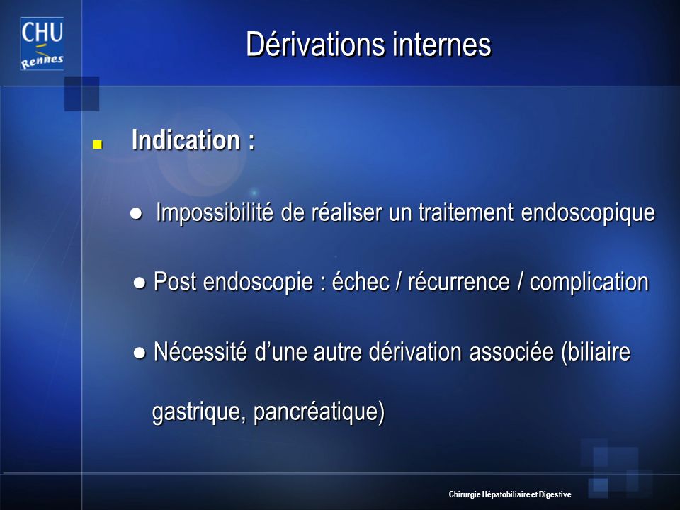 Dérivations internes Indication :