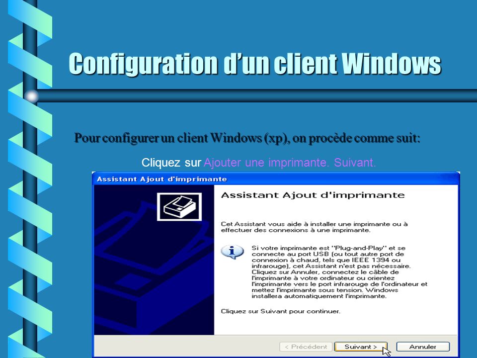 Configuration d’un client Windows