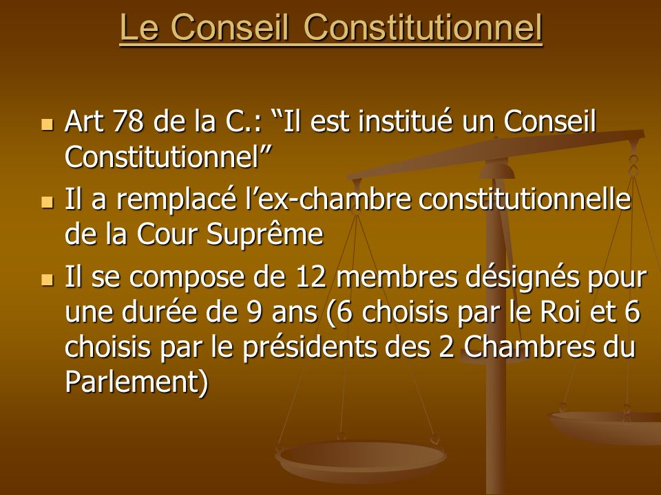 Le Conseil Constitutionnel