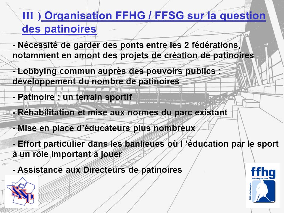 III ) Organisation FFHG / FFSG sur la question des patinoires