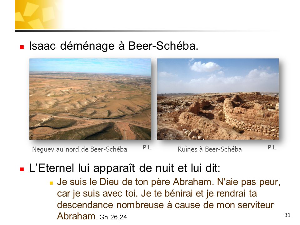 Isaac déménage à Beer-Schéba.