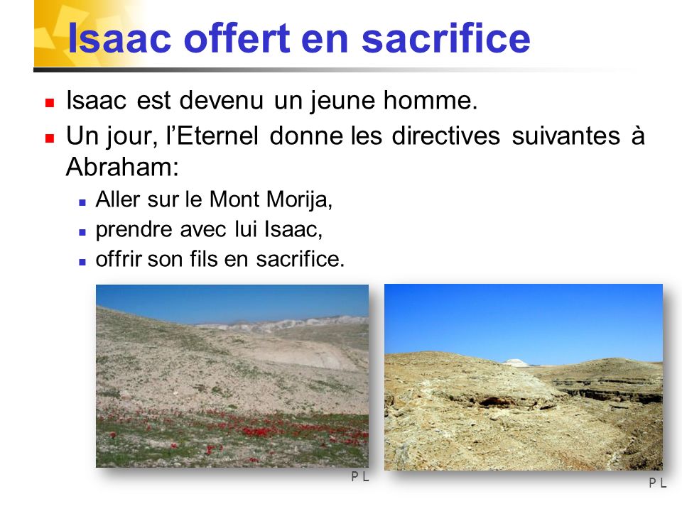 Isaac offert en sacrifice