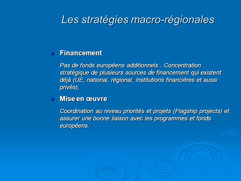 Les stratégies macro-régionales
