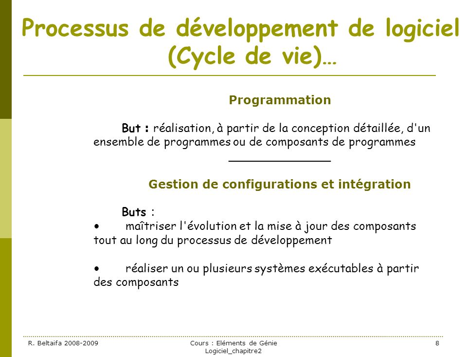 Processus de développement de logiciel (Cycle de vie)…
