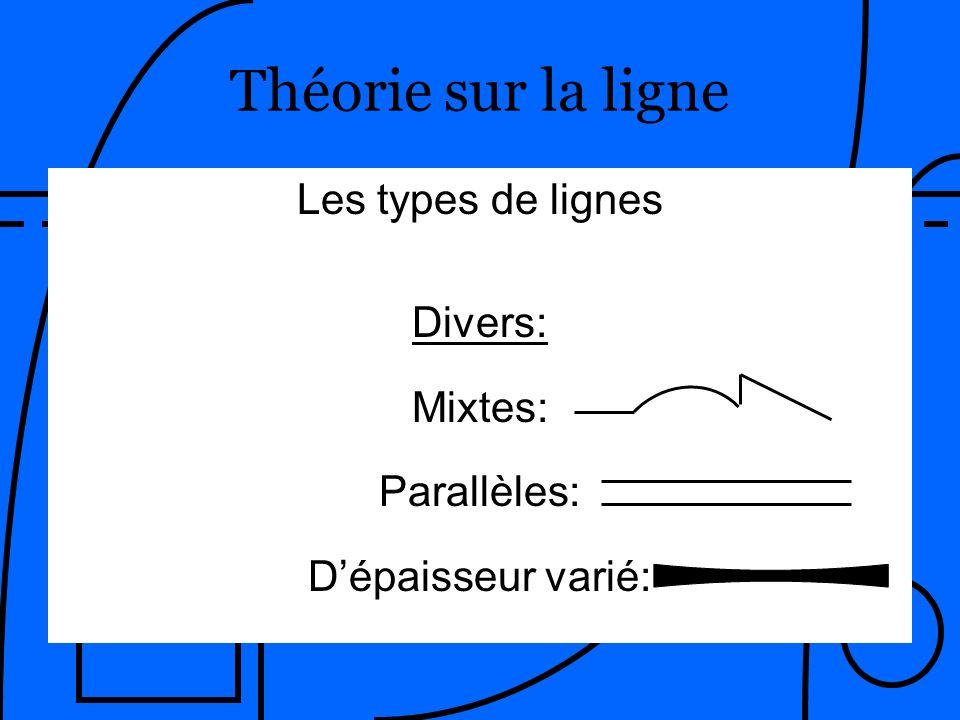 Théorie sur la ligne ____________ Les types de lignes Divers: Mixtes: