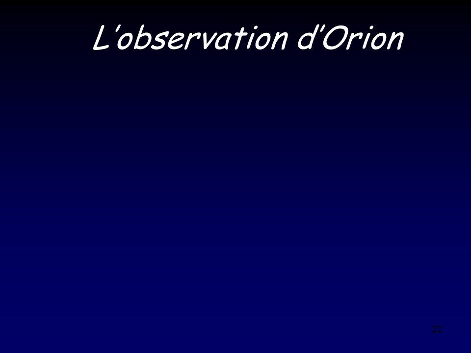 L’observation d’Orion