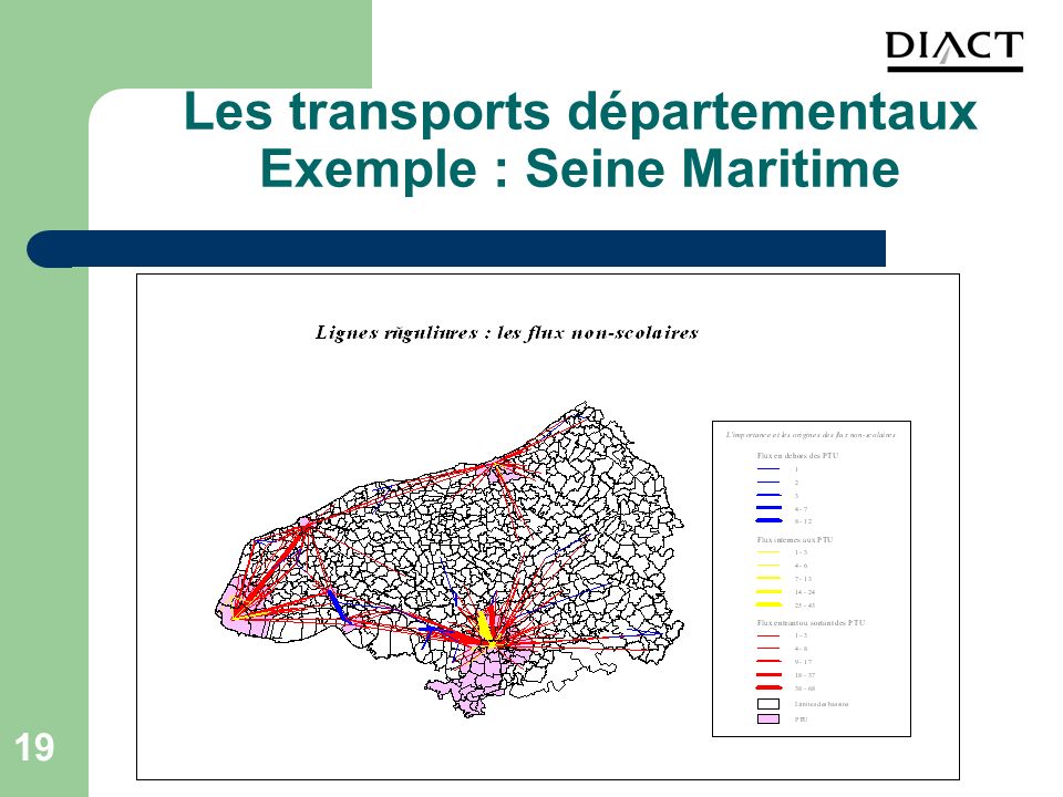 Les transports départementaux Exemple : Seine Maritime