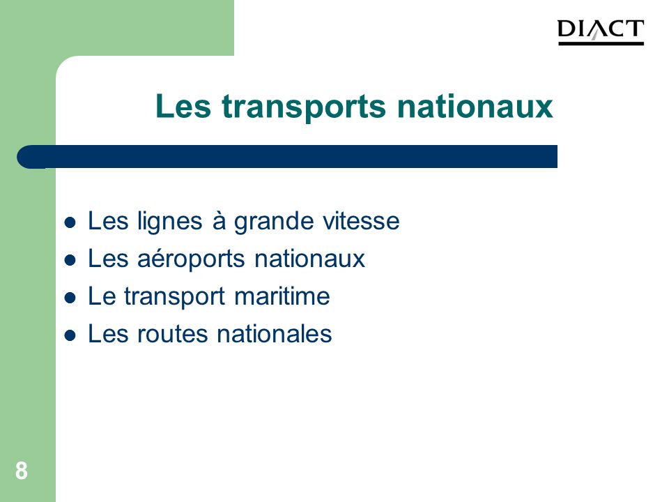 Les transports nationaux