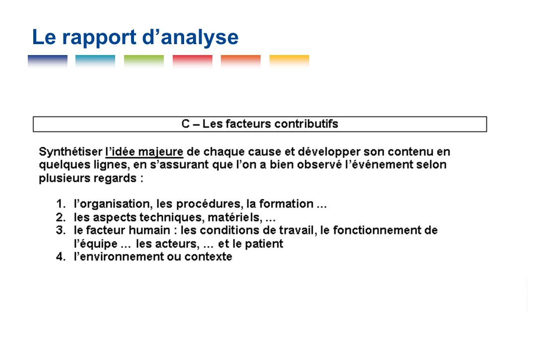 Le rapport d’analyse