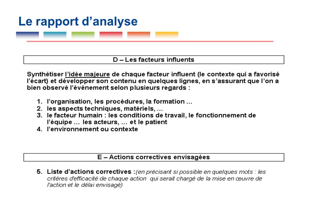 Le rapport d’analyse