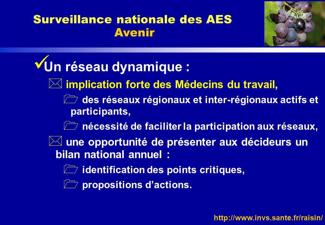Surveillance nationale des AES Avenir