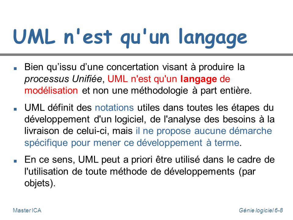 UML n est qu un langage