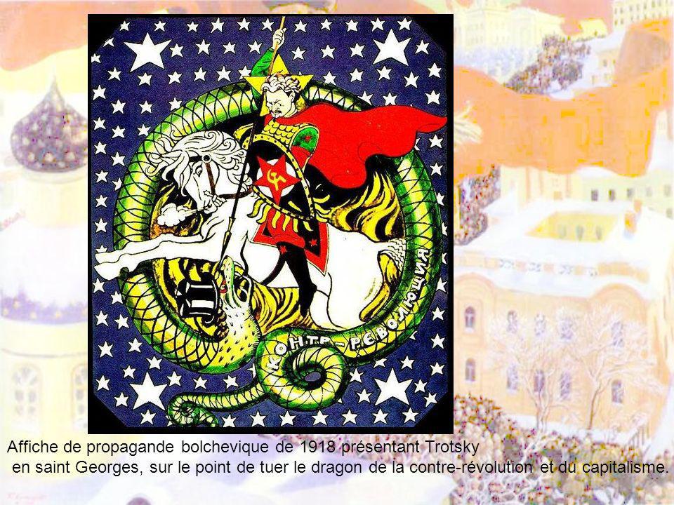 Affiche de propagande bolchevique de 1918 présentant Trotsky