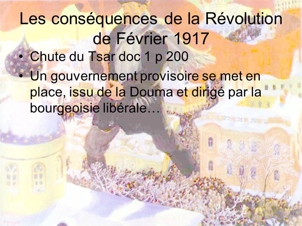 Les conséquences de la Révolution de Février 1917