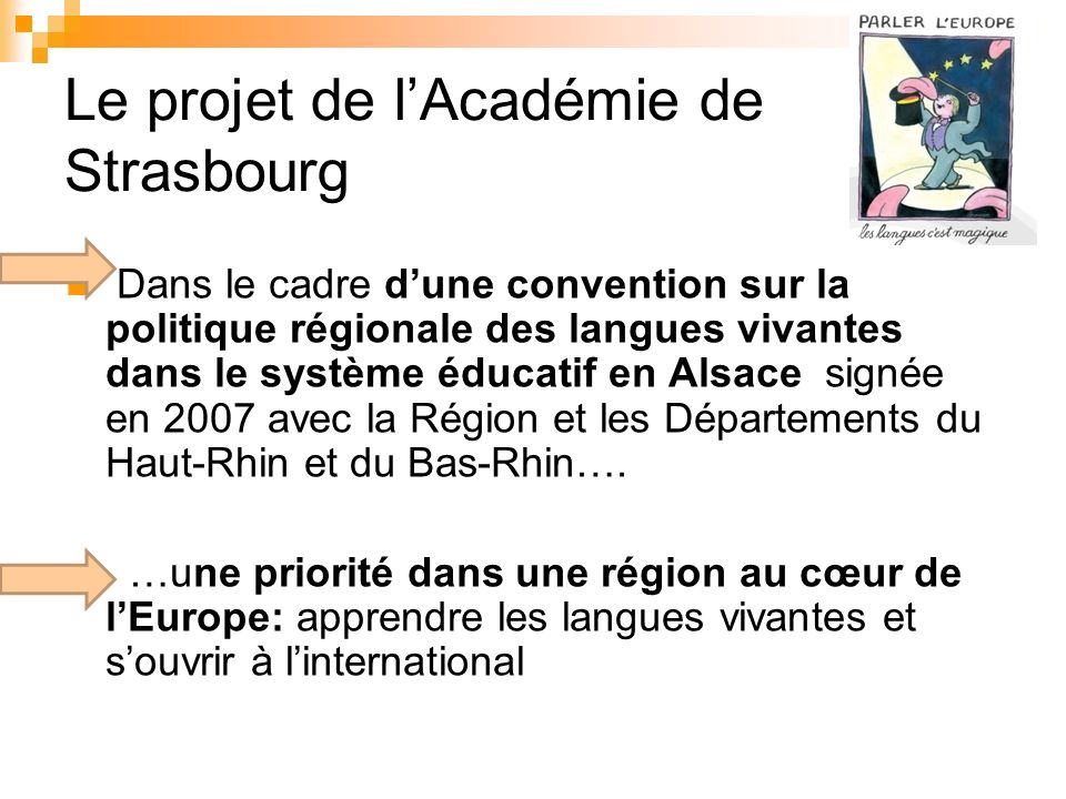 Le projet de l’Académie de Strasbourg