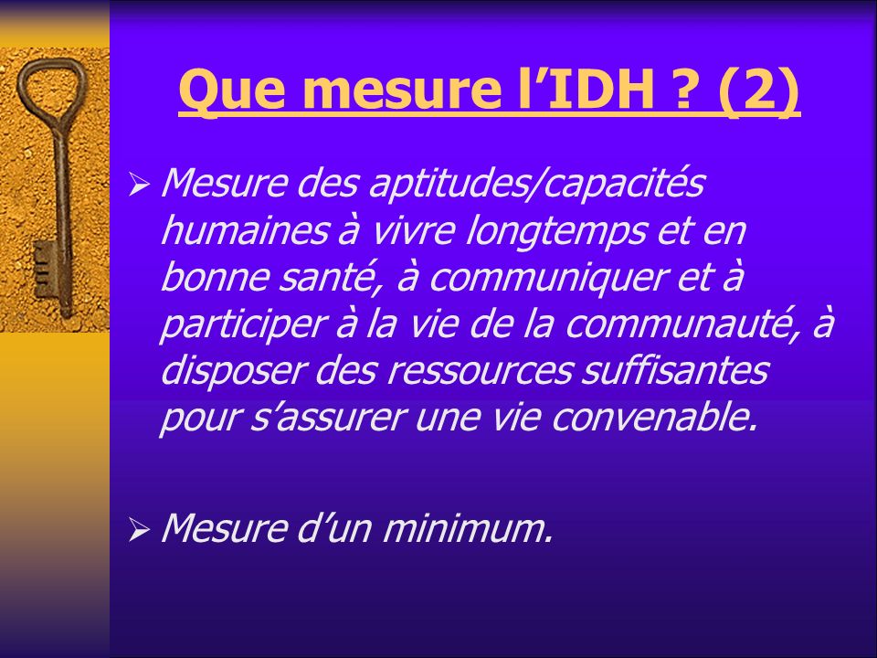 Que mesure l’IDH (2)