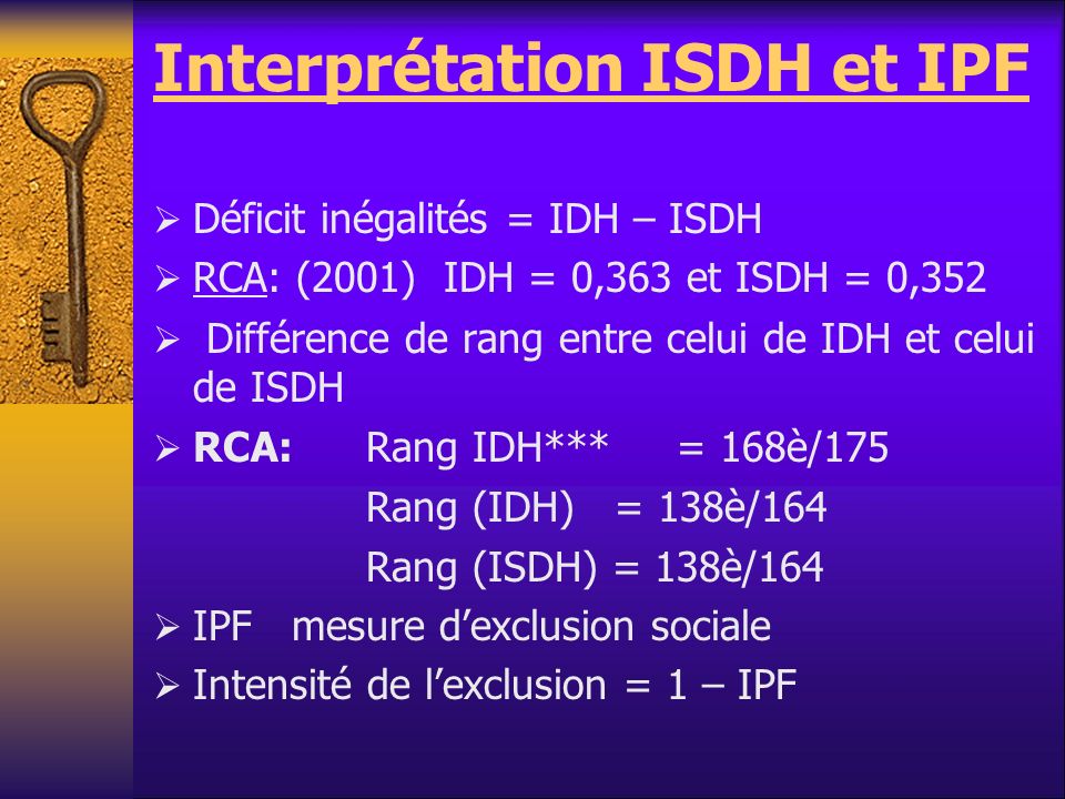 Interprétation ISDH et IPF