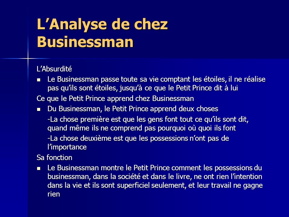 L’Analyse de chez Businessman