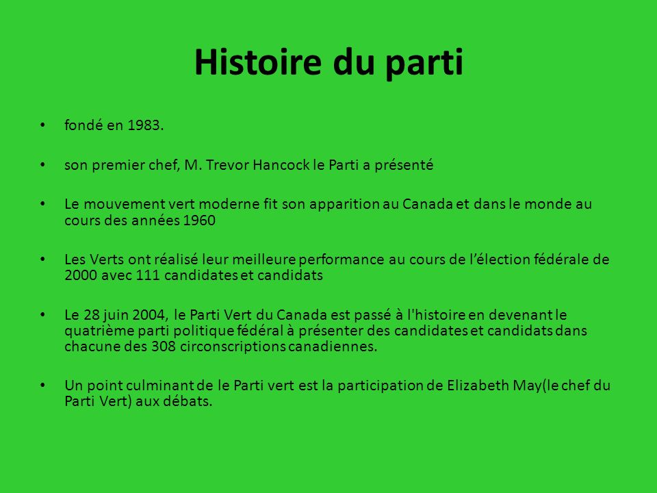 Histoire du parti fondé en 1983.