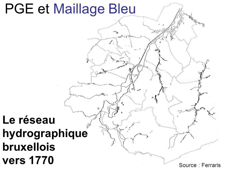 PGE et Maillage Bleu Le réseau hydrographique bruxellois vers 1770
