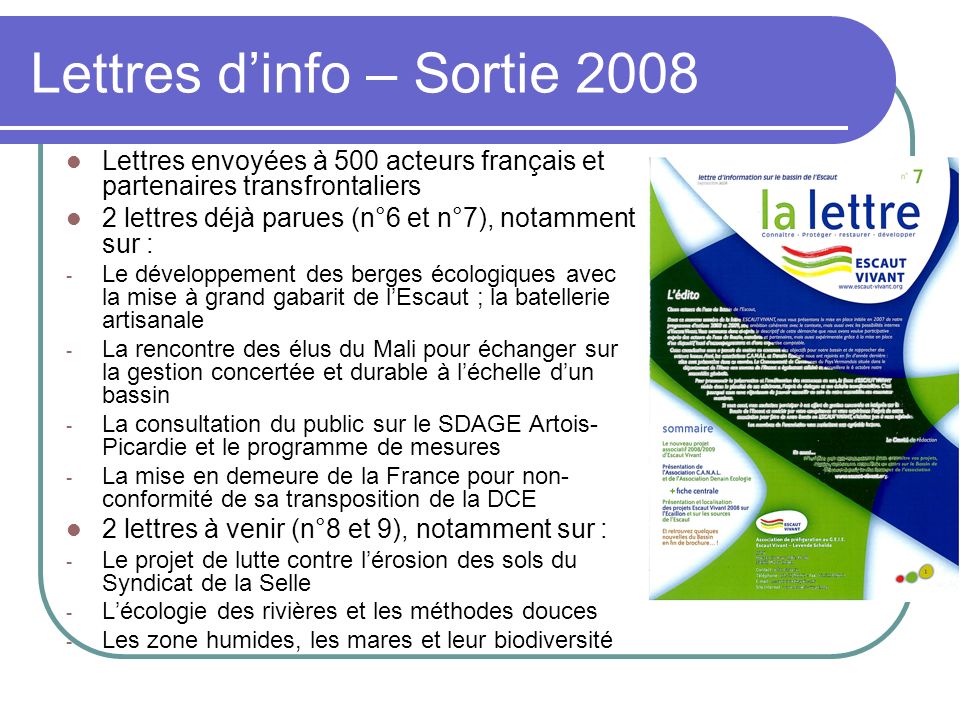 Lettres d’info – Sortie 2008