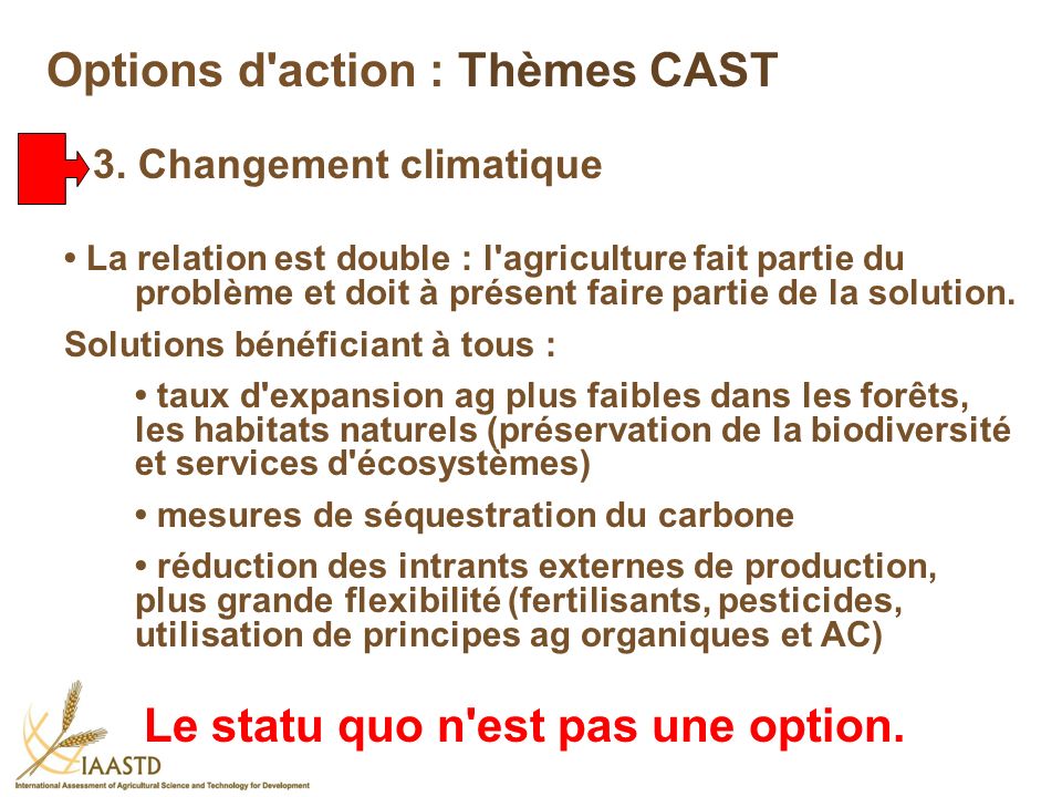 Options d action : Thèmes CAST