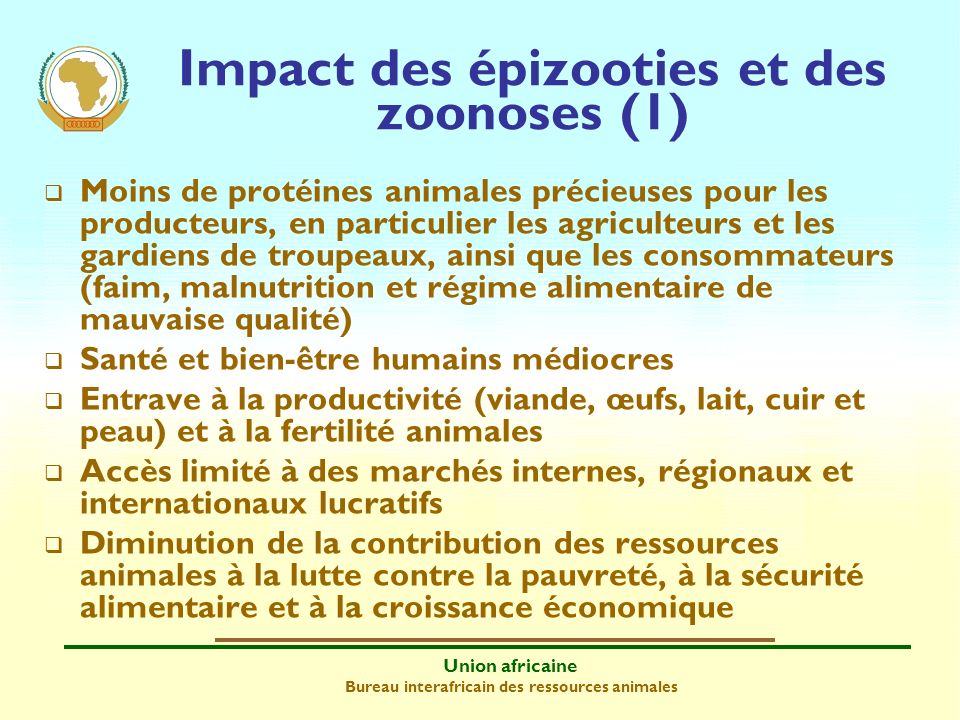 Impact des épizooties et des zoonoses (1)