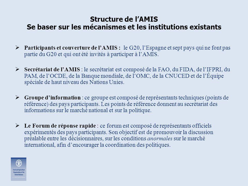 Structure de l’AMIS Se baser sur les mécanismes et les institutions existants