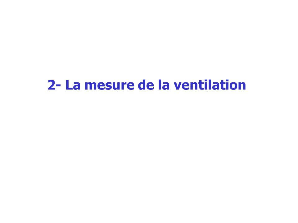 2- La mesure de la ventilation