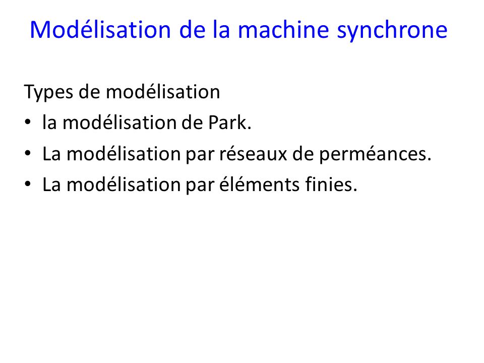 Modélisation de la machine synchrone
