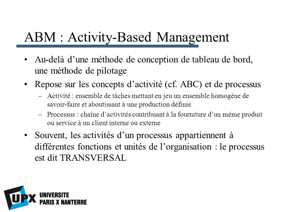 ABM : Activity-Based Management