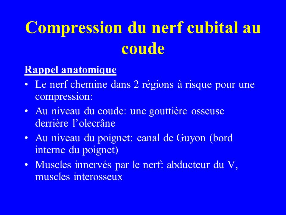 Compression du nerf cubital au coude