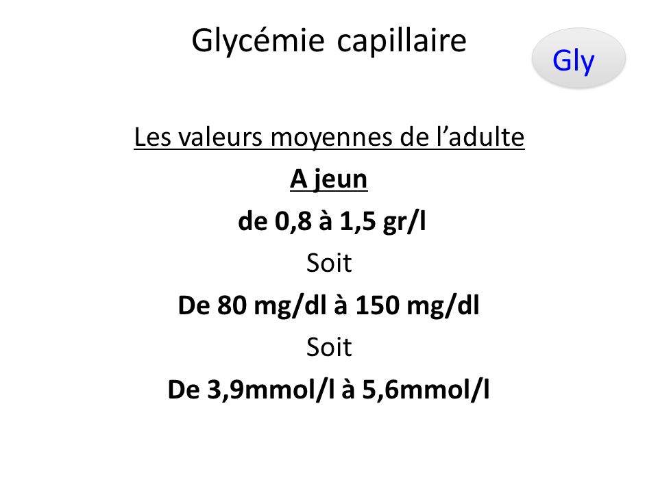 Glycémie capillaire Gly