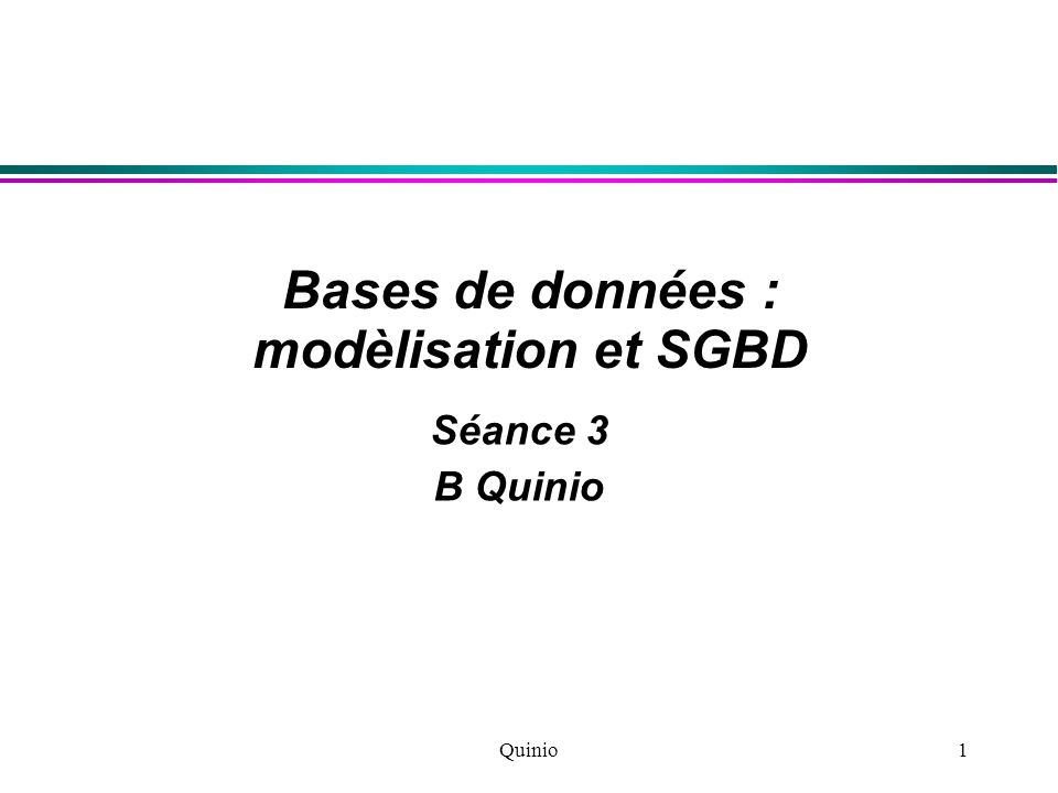 Bases de données : modèlisation et SGBD