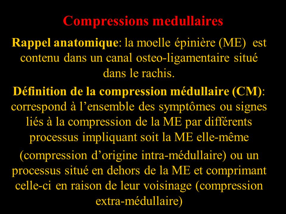 Compressions medullaires