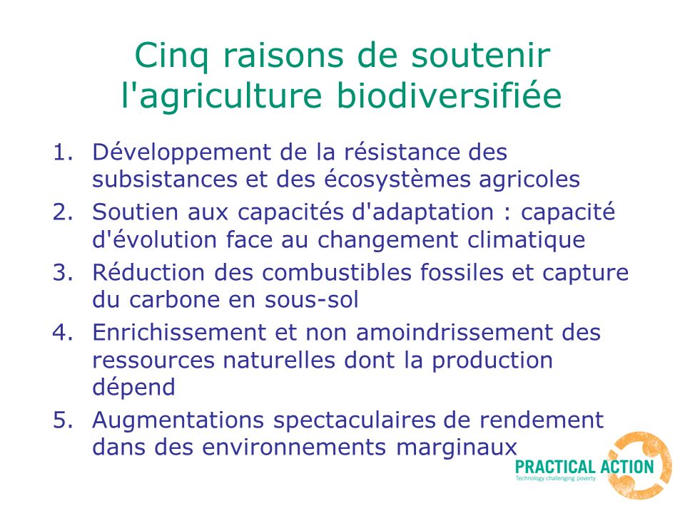 Cinq raisons de soutenir l agriculture biodiversifiée
