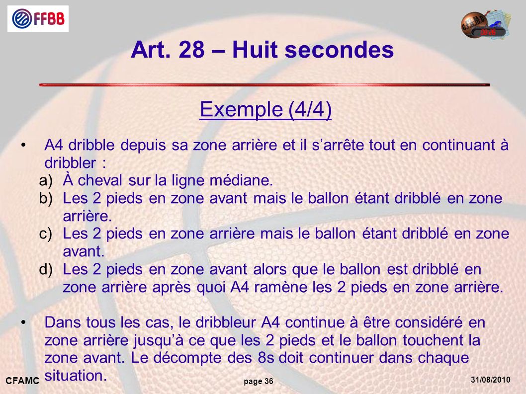 Art. 28 – Huit secondes Exemple (4/4)