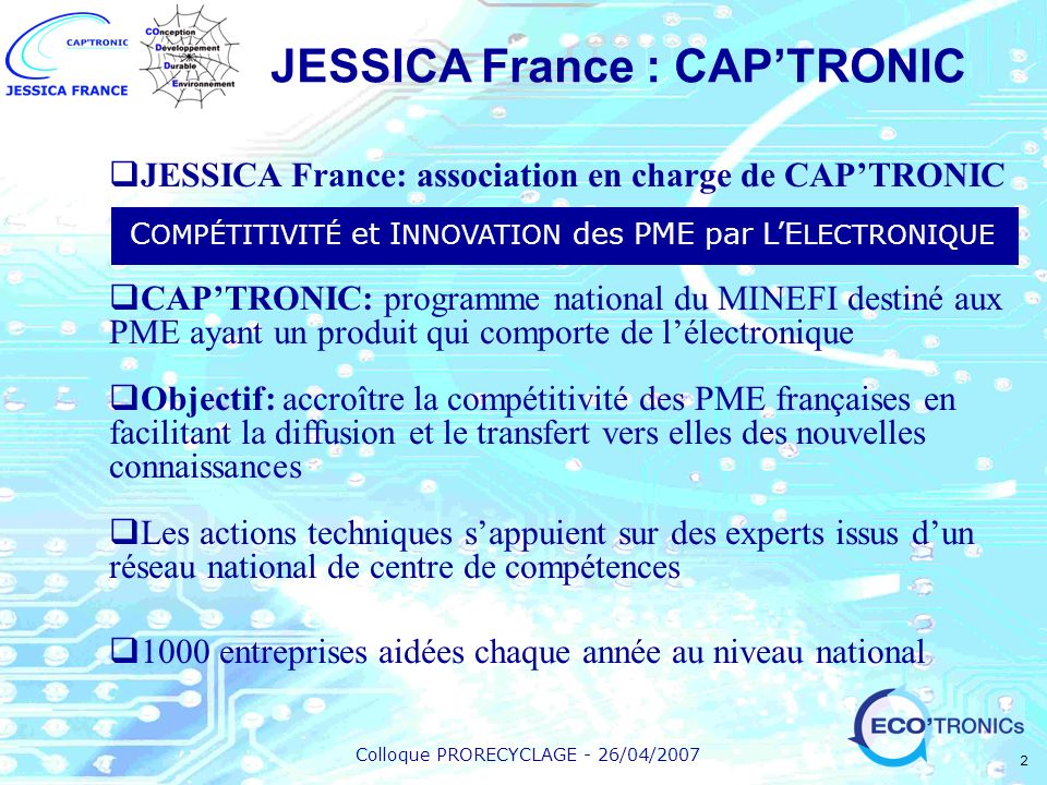JESSICA France : CAP’TRONIC
