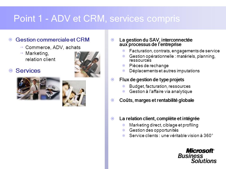Point 1 - ADV et CRM, services compris
