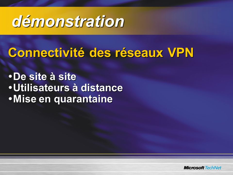 démonstration Connectivité des réseaux VPN De site à site