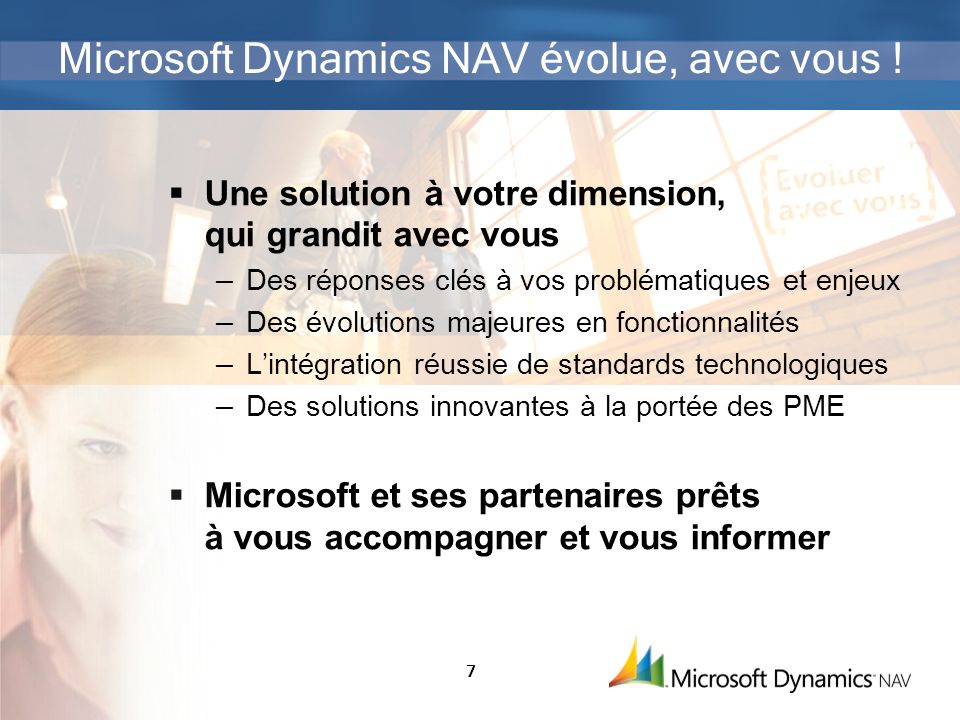 Microsoft Dynamics NAV évolue, avec vous !