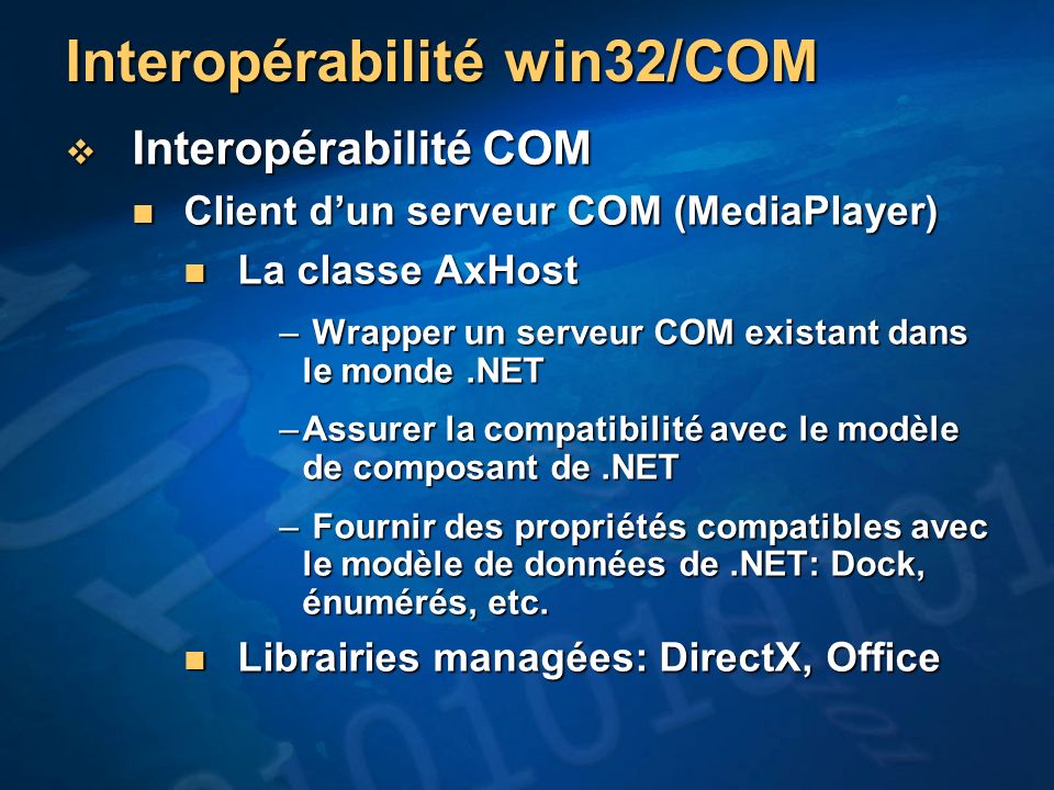 Interopérabilité win32/COM